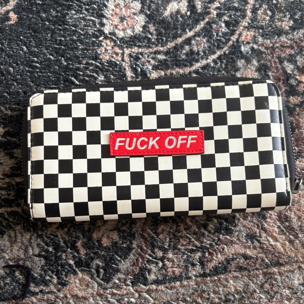 Checkered Black and White Wallet